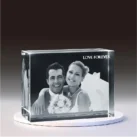 mycrystalgift 3D photo customized crystal gift cube wedding horizontal version